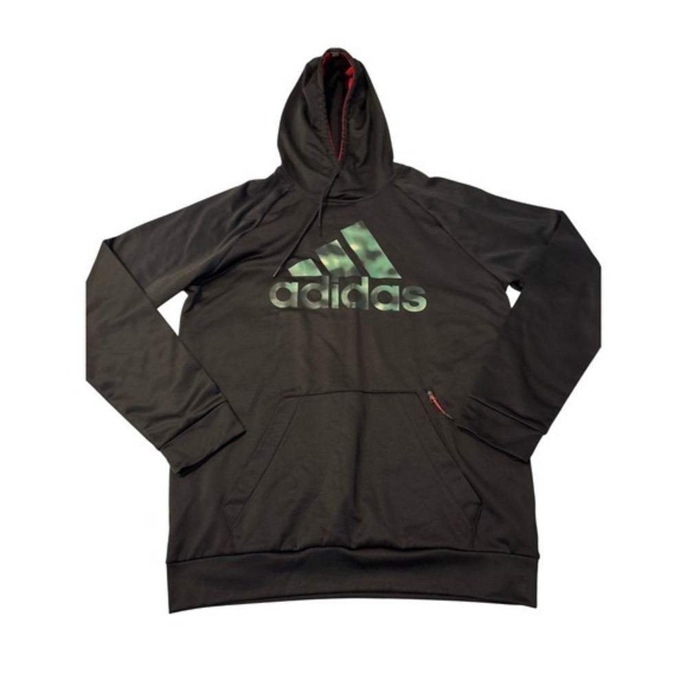 Adidas Training Aeroready Hoodie Mens Large Tall Black Camo Logo HK9845
